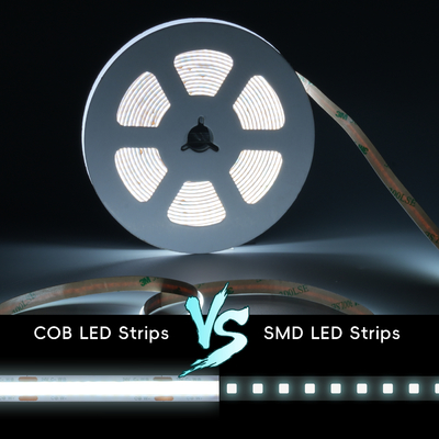 LETARON COB LED Streifenlicht 24V LED-Bandlicht, 480 LEDs/M, Superhelles High Lumen 6000K Weiß 3m, Dimmbar mit 3M Klebeband, 30W UL Netzteil, TOUCH SCHALTER für Schlafzimmer, Zuhause, Küche DIY