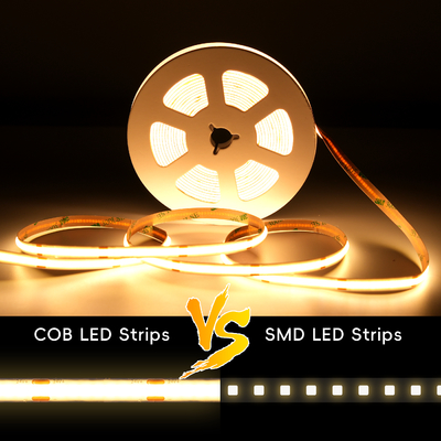 LETARON COB LED-Streifenlicht 24V LED-Bandlicht, 480 LEDs/m, superhelles High-Lumen 3000K Warmweiß 5m, dimmbar mit 5m Klebeband, 60W UL-Netzteil, PIR-SCHALTER für Schlafzimmer, Zuhause, Küche DIY